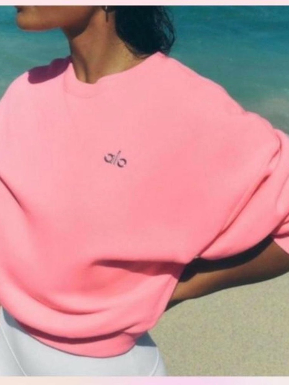 ALO Yoga Pink Relaxed Crewneck Sweatshirt
